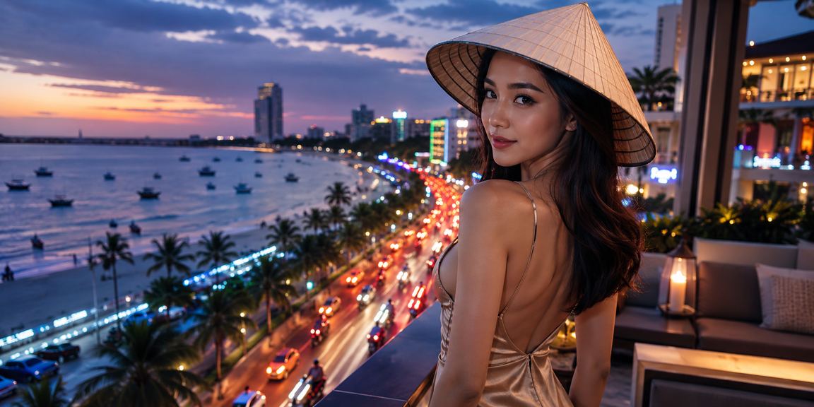 Người chơi casino đội nón lá tại Mũi Né trải nghiệm trò chơi trực tuyến
